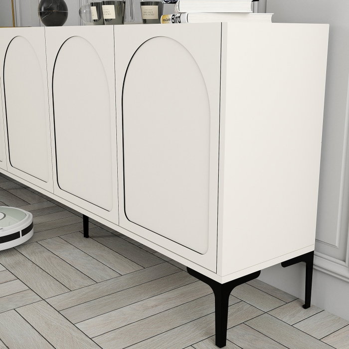 Hanah Home Lyon 79 Consola Crema y Negro